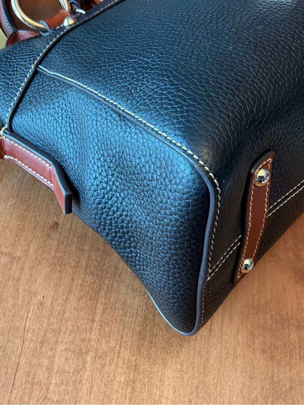 Dooney & Bourke Black and Brown Pebble Cameron Satchel - Picture 6 of 16